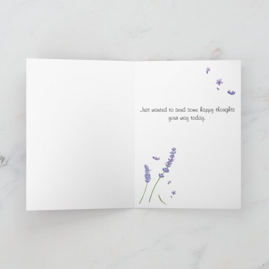 Pastel Soft Lavender Flower Misend You Greeting Kaart (Binnen)