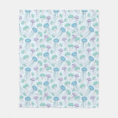 Pastel soft multicolor glowing jelly fish pattern fleece deken (Voorkant)