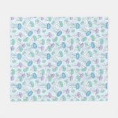 Pastel soft multicolor glowing jelly fish pattern fleece deken (Voorkant (Horizontaal))