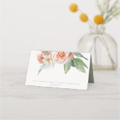 Pastel Soft Peach Roos Floral Cross Bunch Baptisme Plaatskaartje (Achterkant)