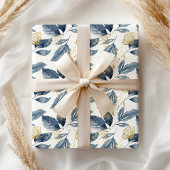 Pastel Soft Petals Pink Blue Floral Inpakpapier Vel