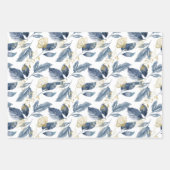 Pastel Soft Petals Pink Blue Floral Inpakpapier Vel (Voorkant 2)