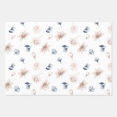 Pastel Soft Petals Pink Blue Floral Inpakpapier Vel (Voorkant 3)