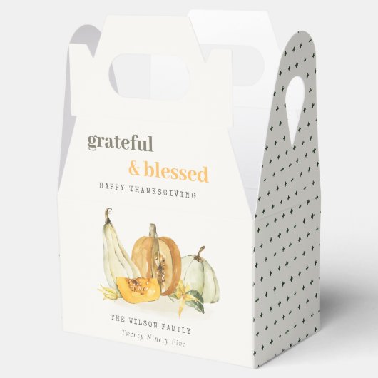 Pastel Soft Waterverf Floral Pumpkin Thanksgiving Bedankdoosjes (Geopend)