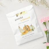 Pastel Soft Waterverf Floral Pumpkin Thanksgiving Bedankzakje (Gezegeld)