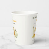 Pastel Soft Waterverf Floral Pumpkin Thanksgiving Papieren Bekers (Rechts)