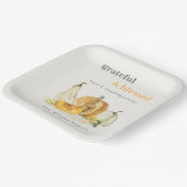 Pastel Soft Waterverf Floral Pumpkin Thanksgiving Papieren Bordje (Gebogen)