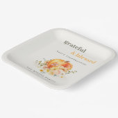 Pastel Soft Waterverf Floral Pumpkin Thanksgiving Papieren Bordje (Gebogen)