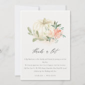 Pastel Soft White Pumpkin Blush Floral Weddenschap Bedankkaart (Voorkant)