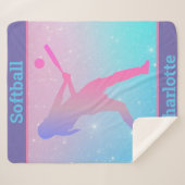 Pastel Softball Sherpa Blanket Deken (Voorkant (horizontaal))