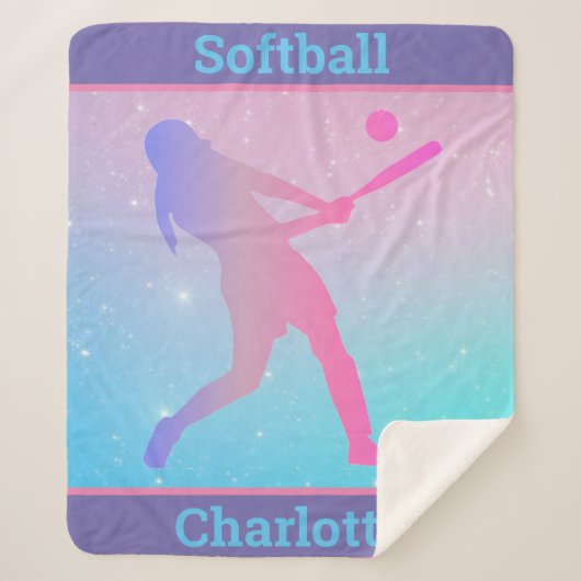Pastel Softball Sherpa Blanket Sherpa Deken (Voorkant)