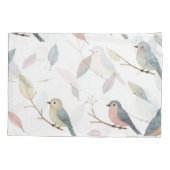 Pastel Songbirds Waterverf Kussensloop (Achterkant)