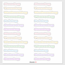Pastel Sorbet Dagen van de Week Stickerblad Sticker