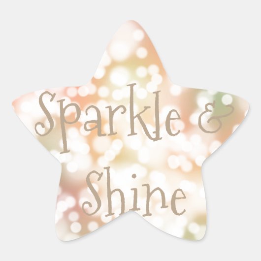 Pastel "Sparkle and Shine" pastel bokeh aangepast Ster Sticker (Voorkant)