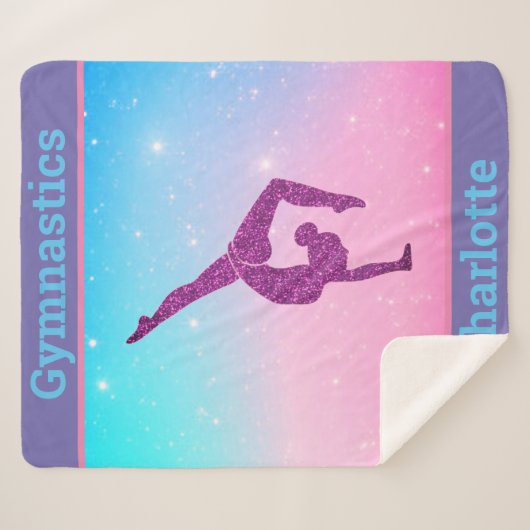 Pastel Sparkle Gymnastiek Sherpa Deken (Voorkant (horizontaal))