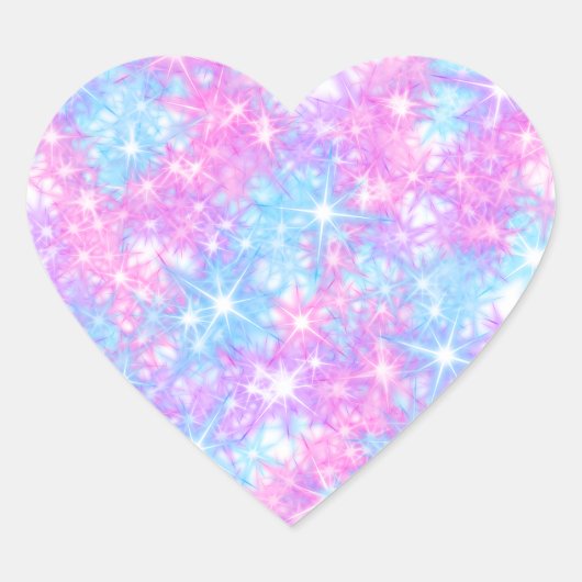 Pastel Sparkle Star Heart Sticker (Voorkant)