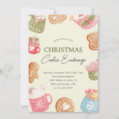 Pastel Speelse Kerst Cookie Exchange Party Kaart (Voorkant)