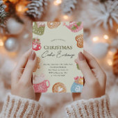 Pastel Speelse Kerst Cookie Exchange Party Kaart