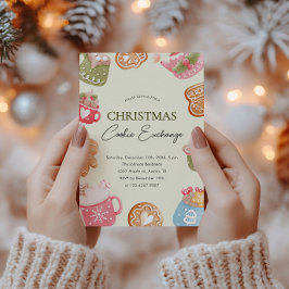 Pastel Speelse Kerst Cookie Exchange Party Kaart
