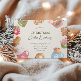 Pastel Speelse Kerst Cookie Exchange Party Kaart