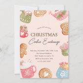 Pastel Speelse Kerst Cookie Exchange Party Kaart (Voorkant)
