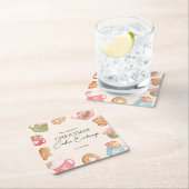 Pastel Speelse Kerst Cookie Exchange Party Kartonnen Onderzetters (Insitu)