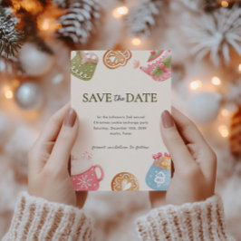 Pastel Speelse Kerst Cookie Exchange Party Save The Date