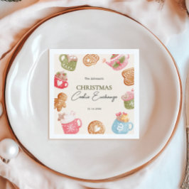 Pastel Speelse Kerst Cookie Exchange Party Servet