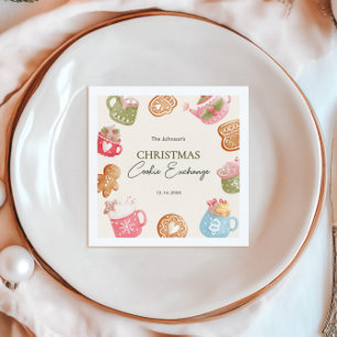 Pastel Speelse Kerst Cookie Exchange Party Servet