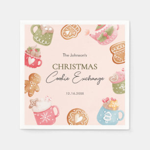 Pastel Speelse Kerst Koek Uitwisseling Feest Servet