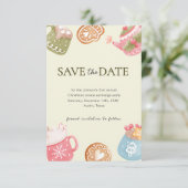 Pastel Speelse Kerst Koek Uitwisseling Feestje Save The Date (Staand voorkant)