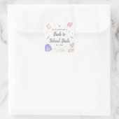 Pastel Speelse Terug Naar School Bash-feest Vierkante Sticker (Tas)