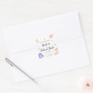 Pastel Speelse Terug Naar School Bash-feest Vierkante Sticker