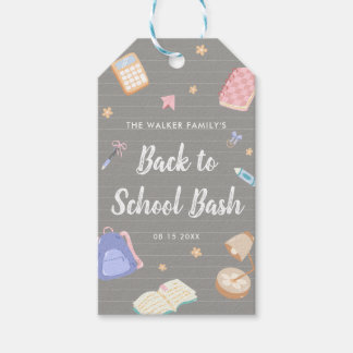 Pastel Speelse Terug Naar School Feest Cadeaulabel