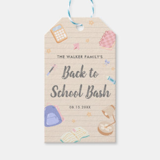 Pastel Speelse Terug naar School Feest Cadeaulabel