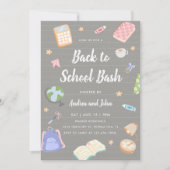 Pastel Speelse Terug Naar School Feest Kaart (Voorkant)