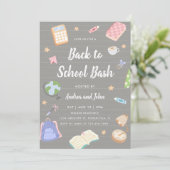 Pastel Speelse Terug Naar School Feest Kaart (Staand voorkant)