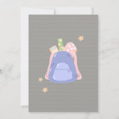 Pastel Speelse Terug Naar School Feest Kaart (Achterkant)