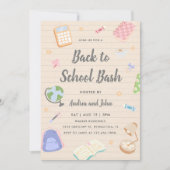 Pastel Speelse Terug Naar School Feest Kaart (Voorkant)