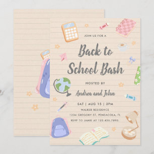 Pastel Speelse Terug Naar School Feest Kaart
