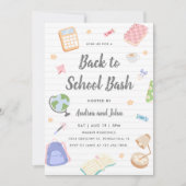 Pastel Speelse Terug Naar School Feest Kaart (Voorkant)