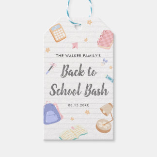 Pastel Speelse Terug Naar School Feestje Cadeaulabel