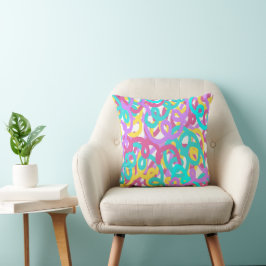 Pastel Spiraal Abstracte Print  Kussen