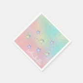Pastel spiraal holografische ster lint cute  servet (Hoek)