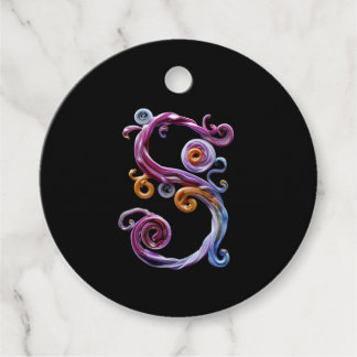 Pastel Spiraal Letter S Bedankjes Labels