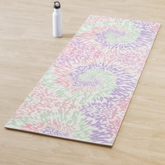 Pastel Spiral Shibori Floral Tie Dye Hippie Retro Yogamat (In situ)
