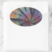Pastel Spiral Swirl Tie Dye Ovale Sticker (Tas)