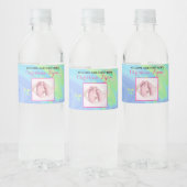 Pastel Spiral Welcome Baby Birth "Sip & See" Party Waterfles Etiket (Flessen)