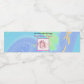 Pastel Spiral Welcome Baby Birth "Sip & See" Party Waterfles Etiket (Enkel label)