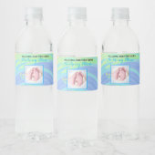 Pastel Spiral Welkom Baby Boy "Sip & See" Party Waterfles Etiket (Flessen)